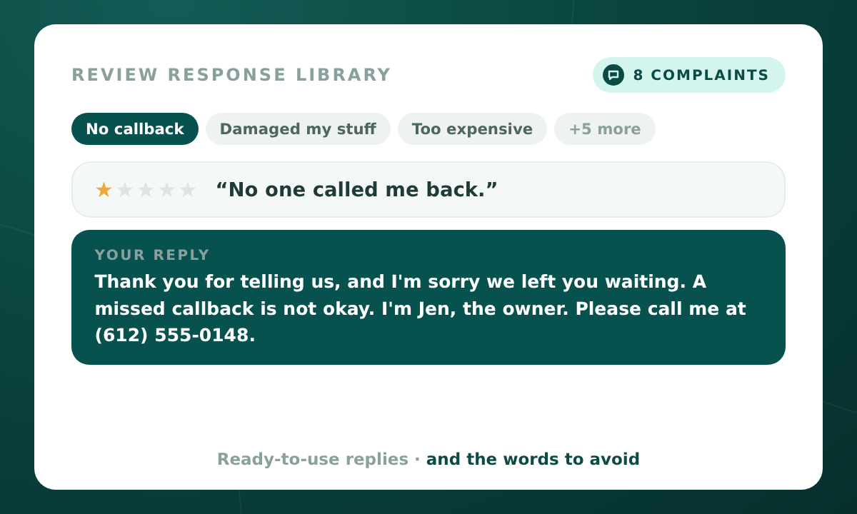 Review Response Library