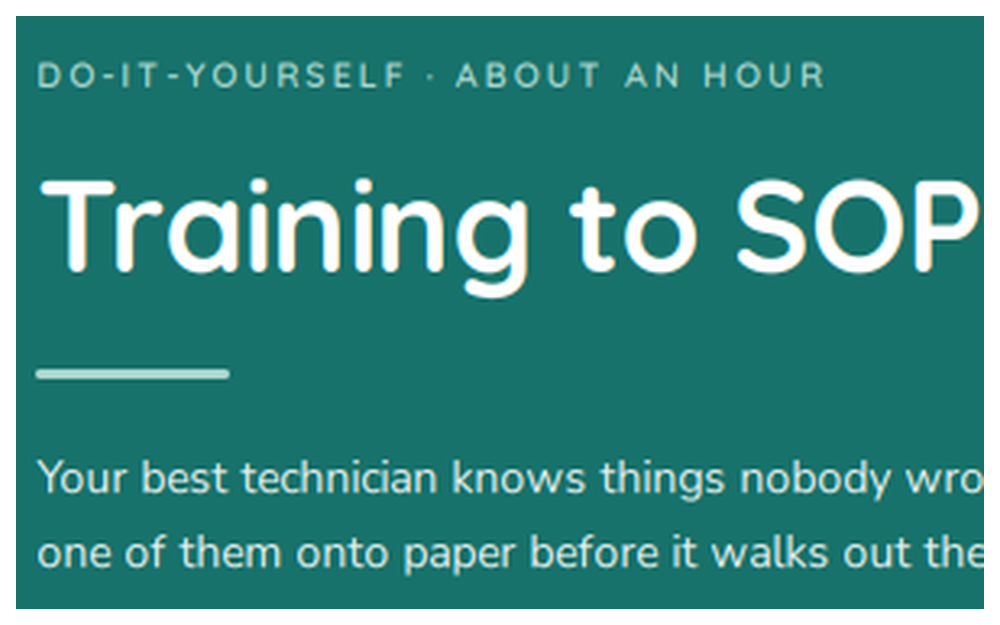 Training to SOP
